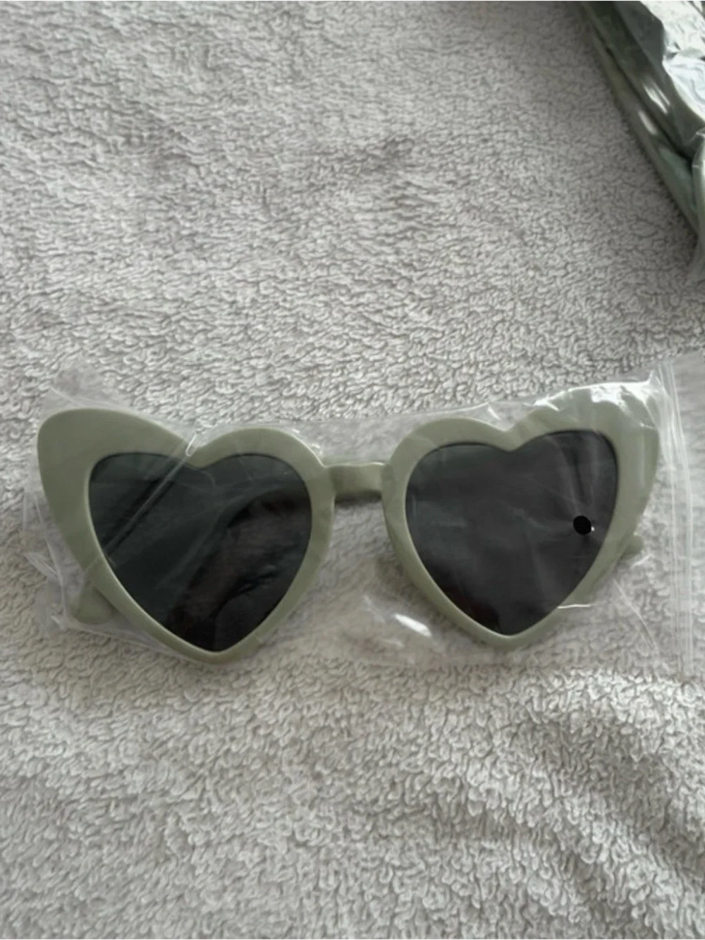 10 pack Heart-Shaped Party Sunglasses - Sage Green